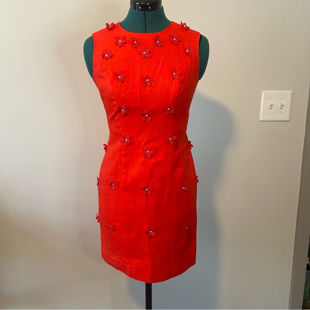 Vintage Floral Linen Dress 2P